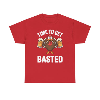 Time To Get Basted Funny Beer Thanksgiving Turkey Gift T-Shirt