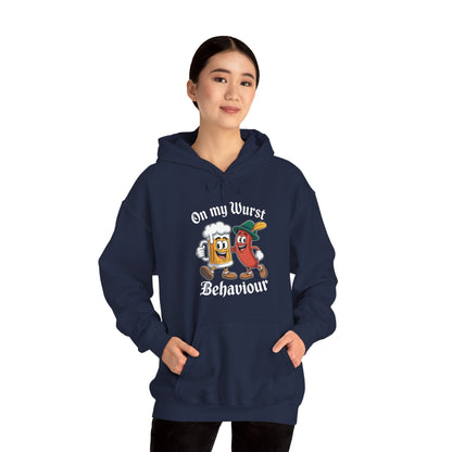 Oktoberfest On My Wurst Behaviour German Beer Sausage Adults Hoodie