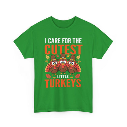 Care For Little Turkeys Nurse Fall Thanksgiving Scrub Top T-Shirt