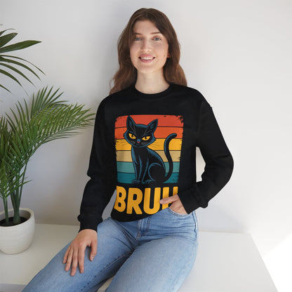 Funny Cat Bruh For Teens Boys Girls Men Women Meme Graphic Sweatshirt