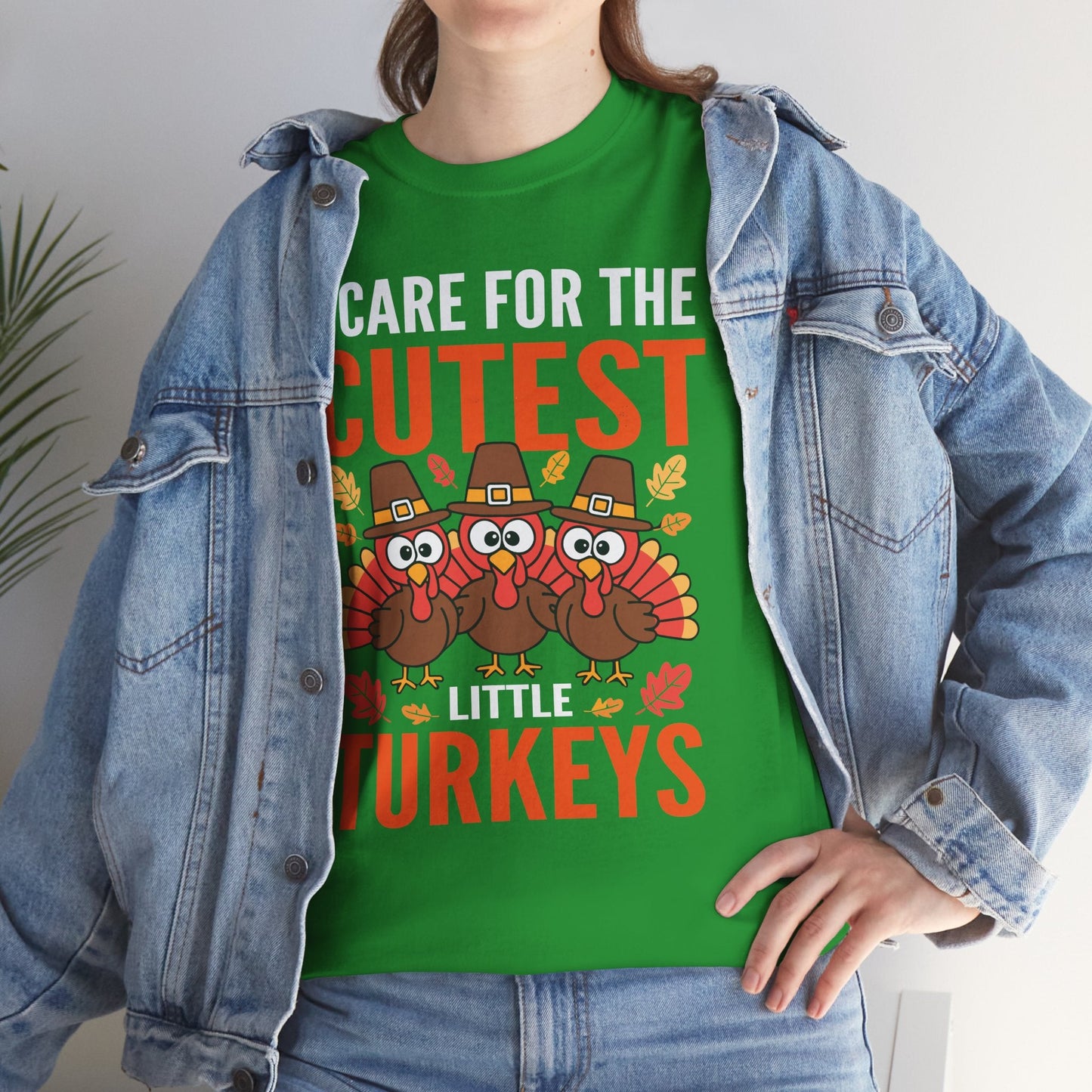 Care For Little Turkeys Nurse Fall Thanksgiving Scrub Top T-Shirt
