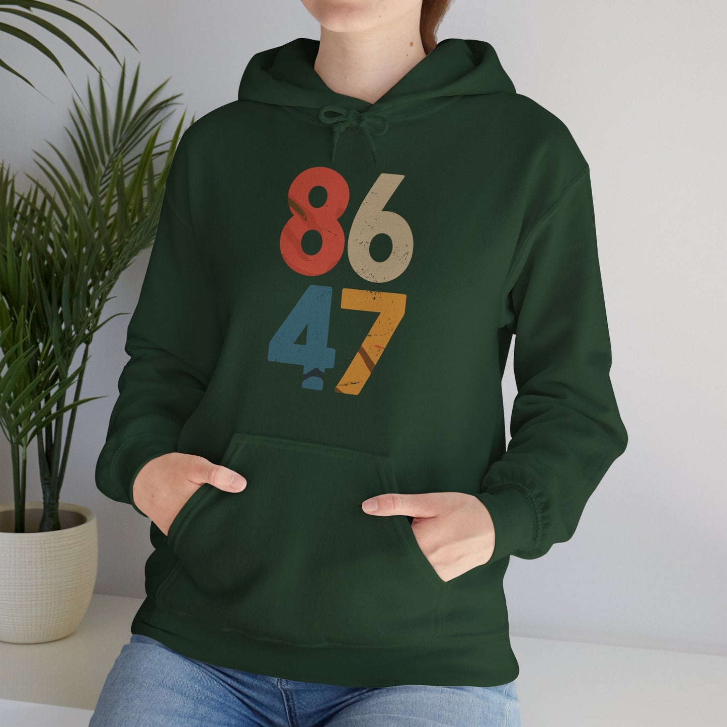 Classic Vintage 80s Style 86 47 Anti Trump Hoodie