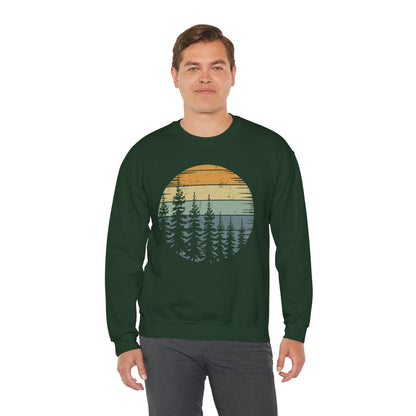 Retro Forest Trees Outdoors Nature Vintage Graphic Sweatshirt