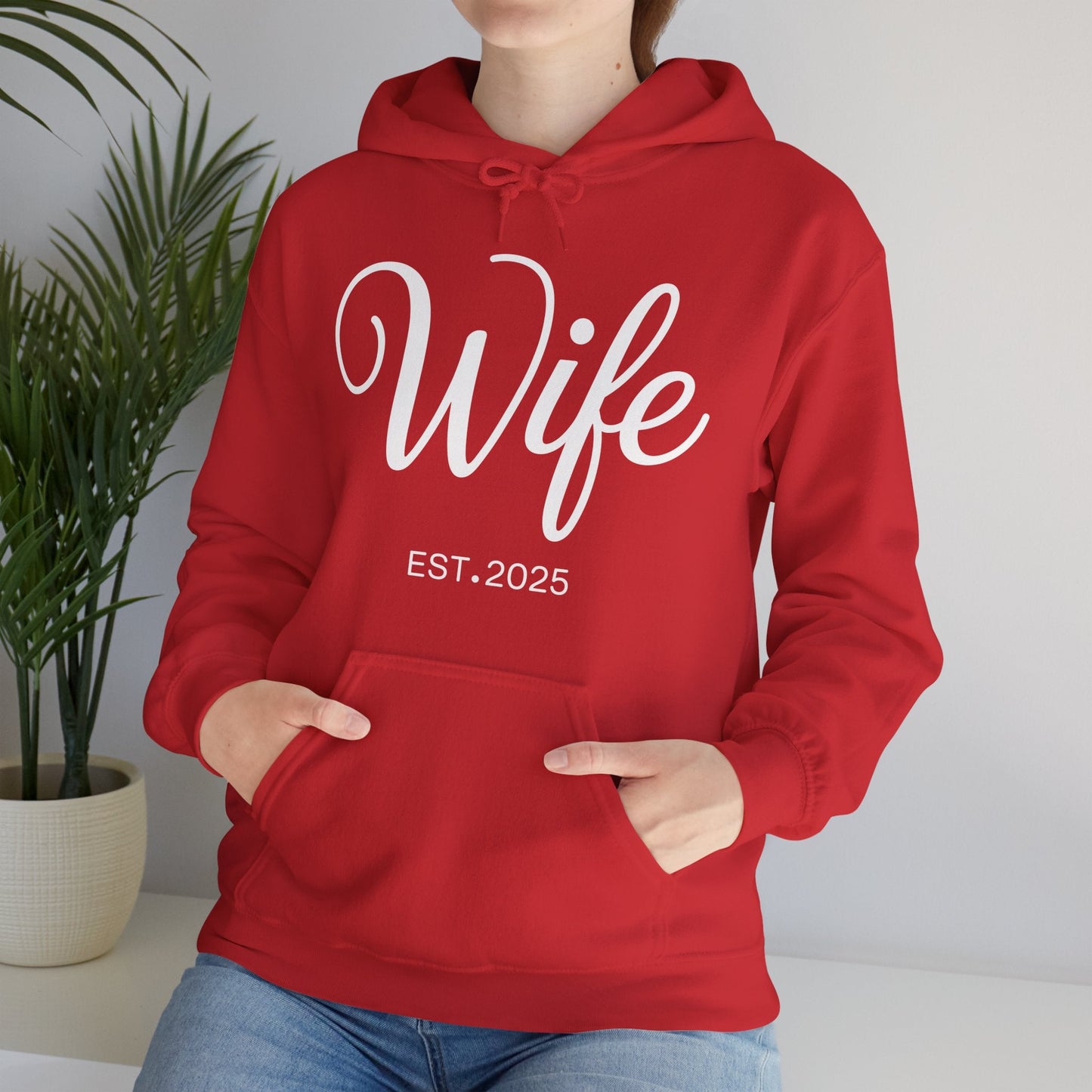Wife Est 2025 Just Married Honeymoon Wedding Couples Hoodie