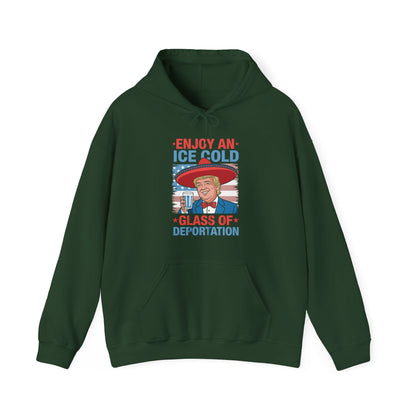 Funny Trump 4th of July Ice Cold Glass Of Deportation Hoodie