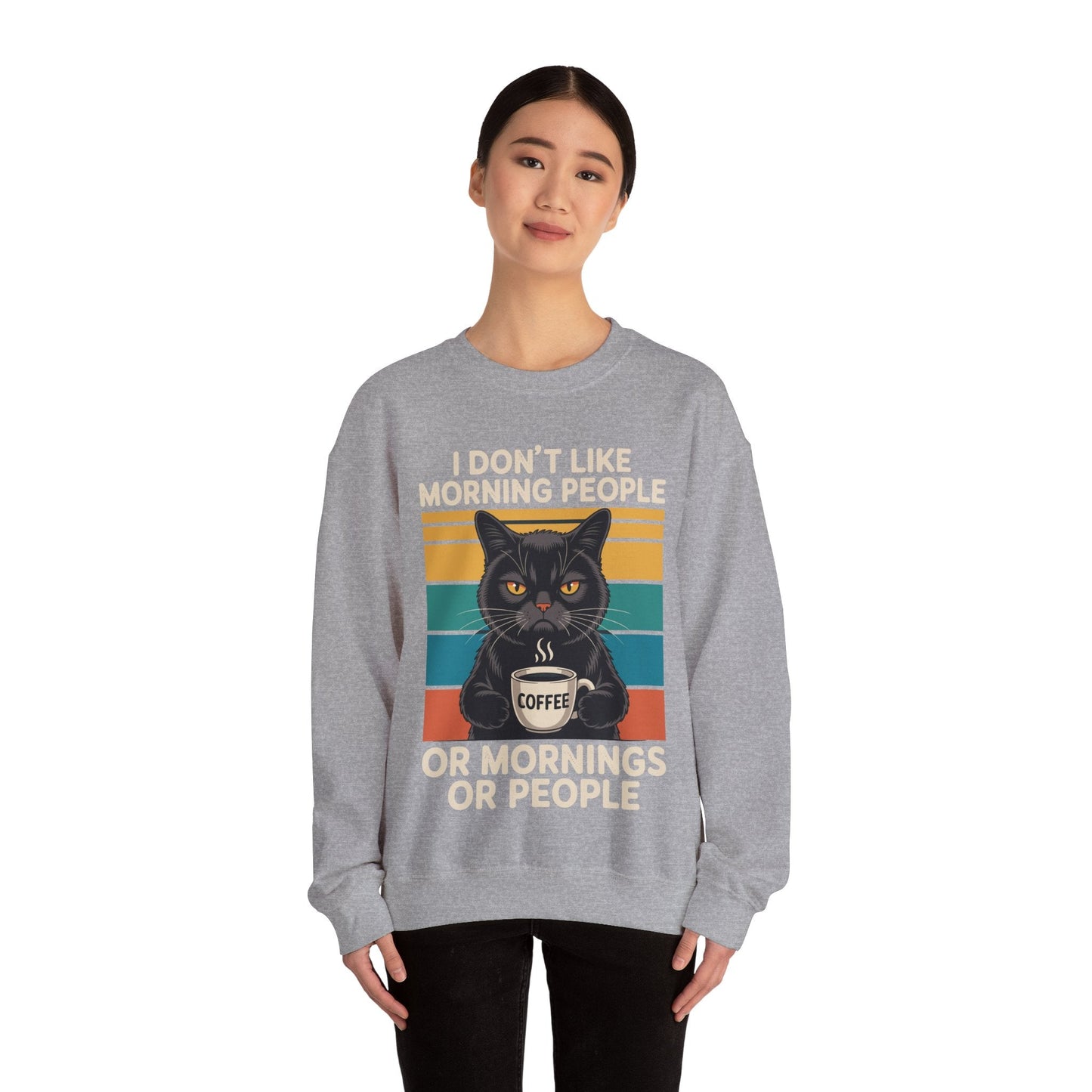 I Hate Morning People And Mornings And People Coffee Cat Sweatshirt