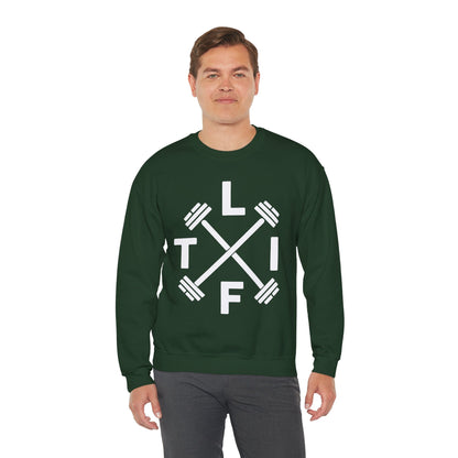 LIFT Weightlifting Fitness Barbells Crossed Circle Sweatshirt