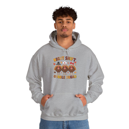 Night Shift Gobble Squad Night Worker Staff Thanksgiving Hoodie