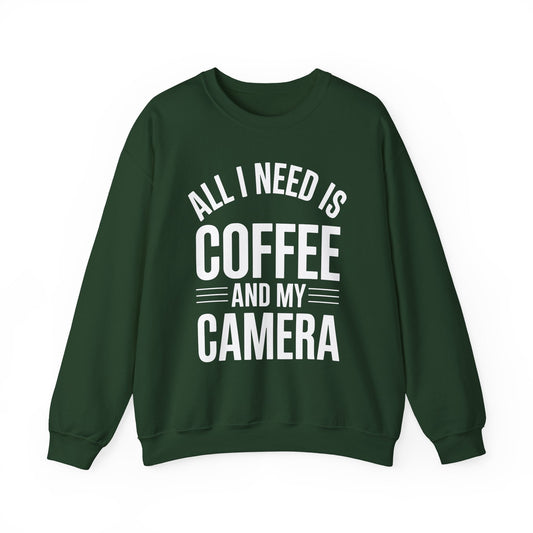 All I Need Is Coffee And My Camera Photography Gift Sweatshirt