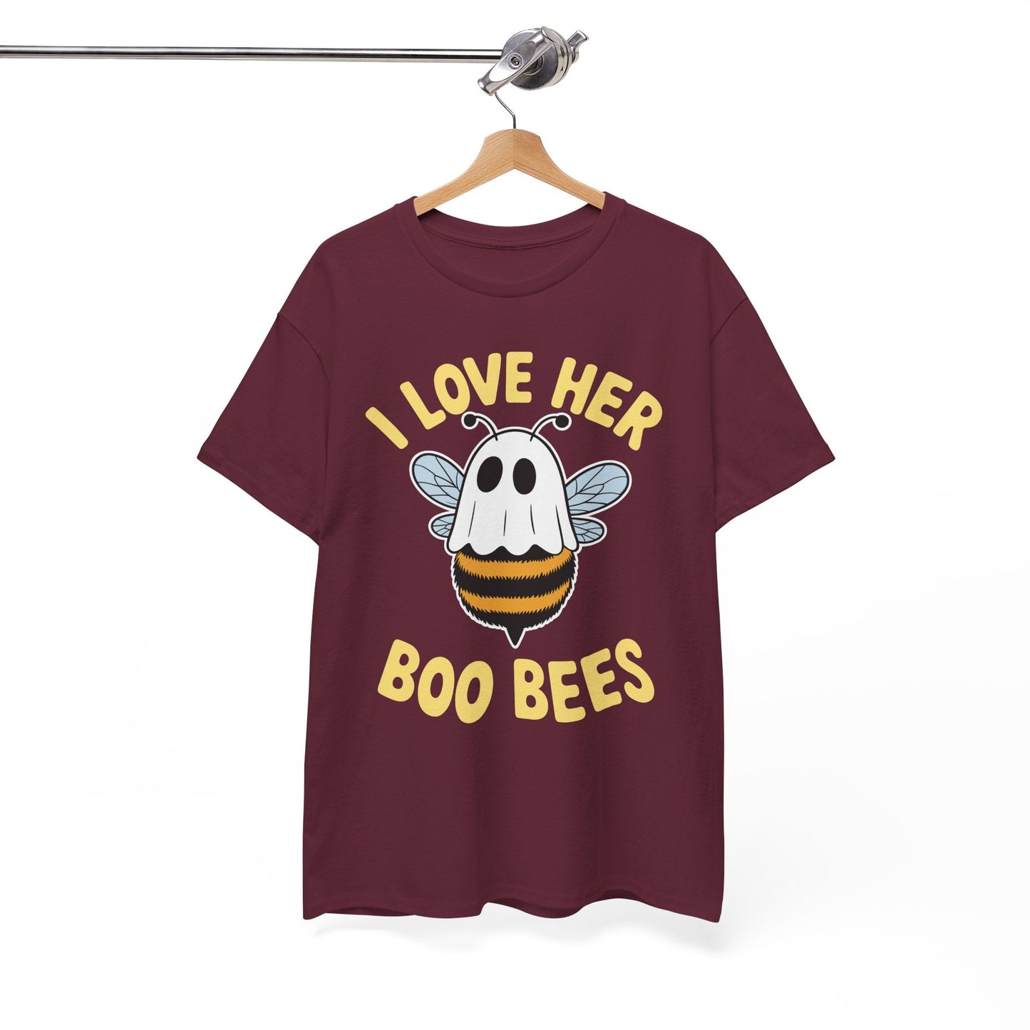 I Love Her Boo Bees Couples Halloween Adult Costume His Men T-Shirt