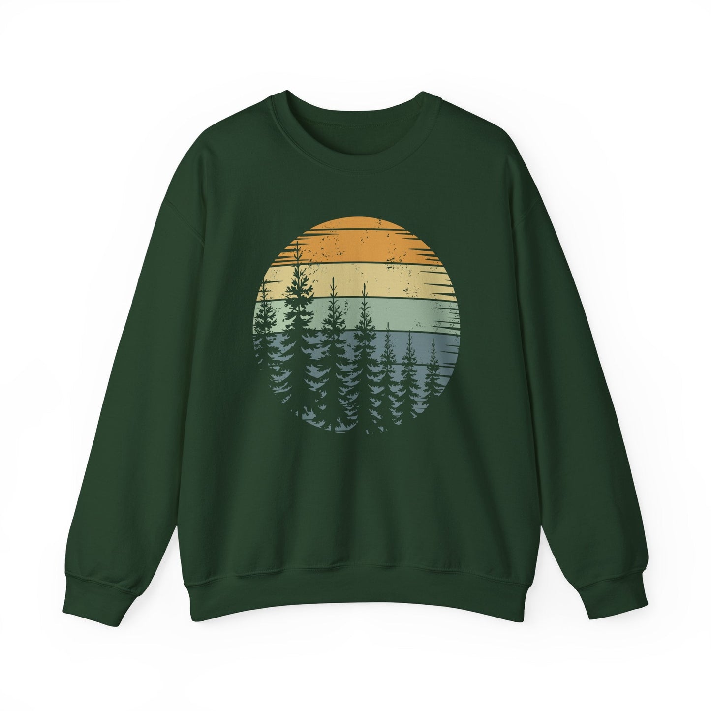Retro Forest Trees Outdoors Nature Vintage Graphic Sweatshirt