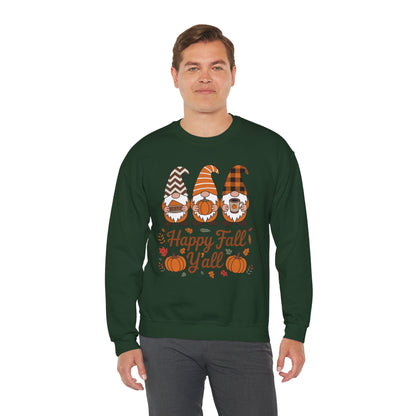 Happy Fall Y'all Gnome Pumpkin Autumn Thanksgiving Men Women Sweatshirt