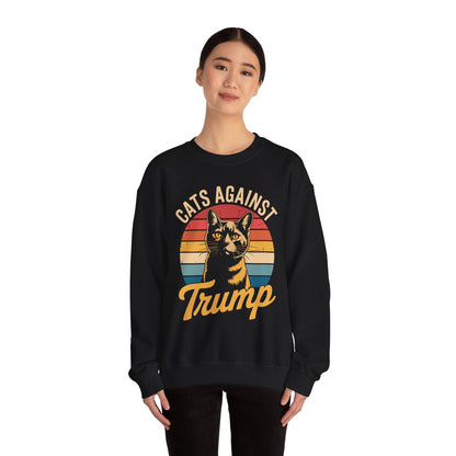 Cats Against Trump Funny Anti Trump Election Funny Cat Sweatshirt