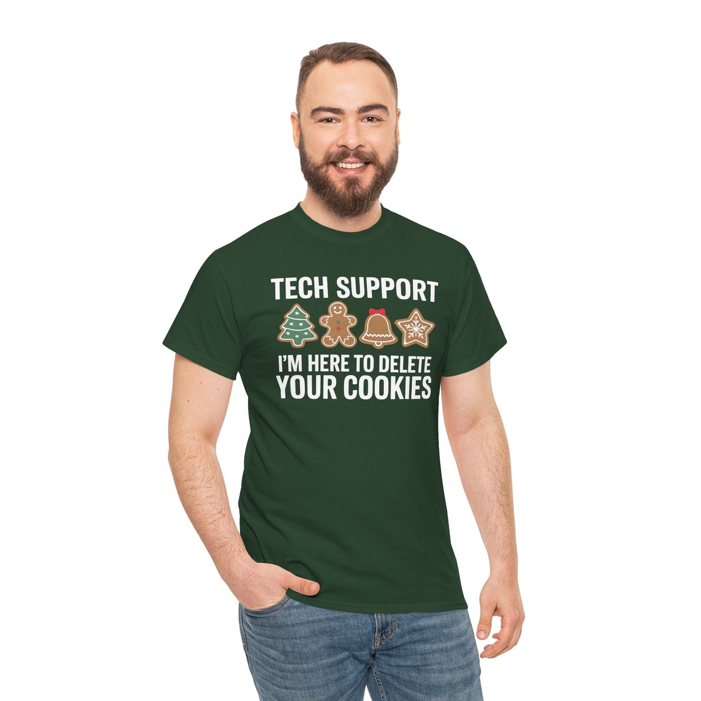Christmas Tech Support Here To Delete Cookies Xmas Men Women T-Shirt