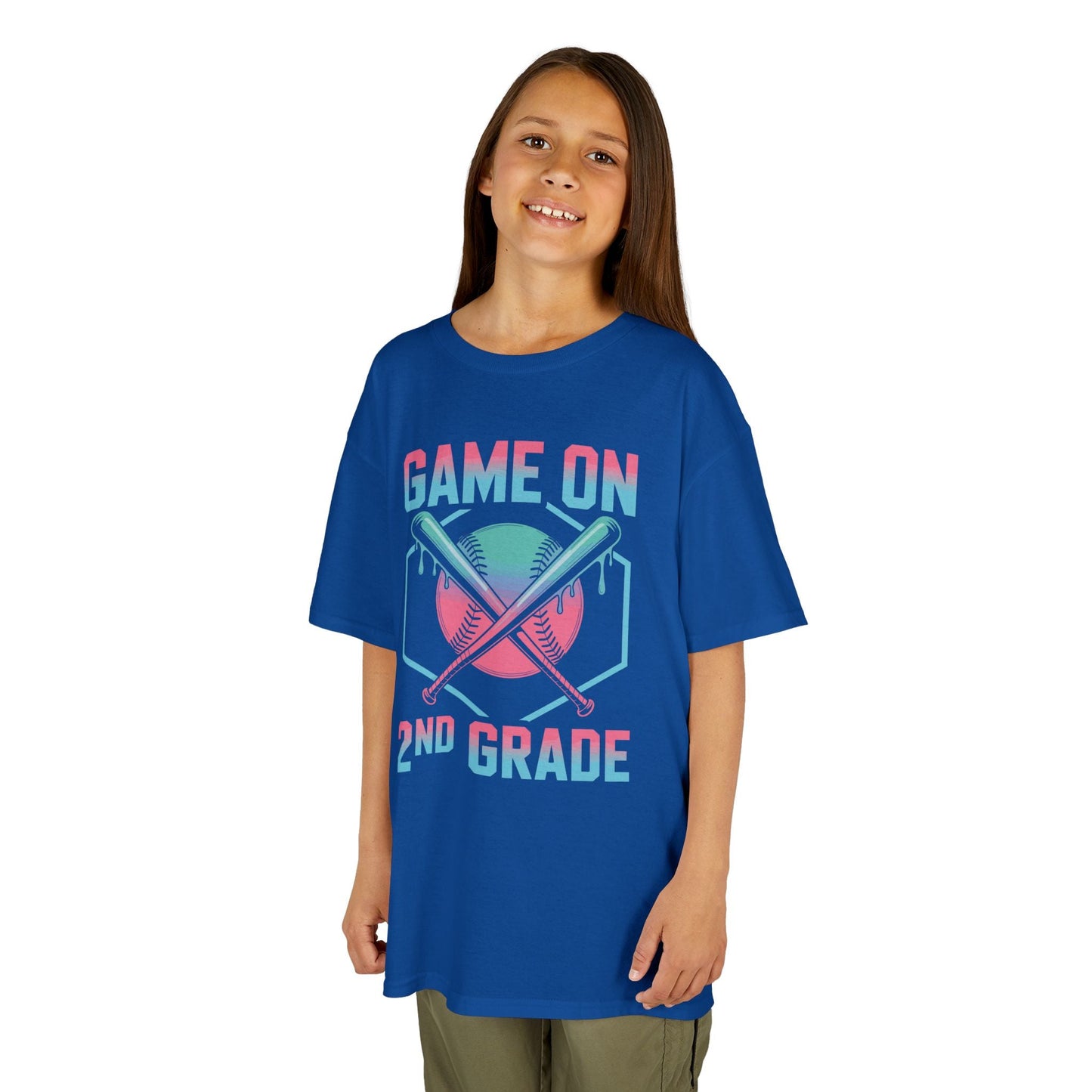 2nd Grade Back to School Baseball Drip Ice Cream Game On Kid T-Shirt