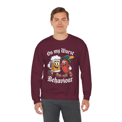 Oktoberfest On My Wurst Behaviour German Beer Sausage Adults Sweatshirt