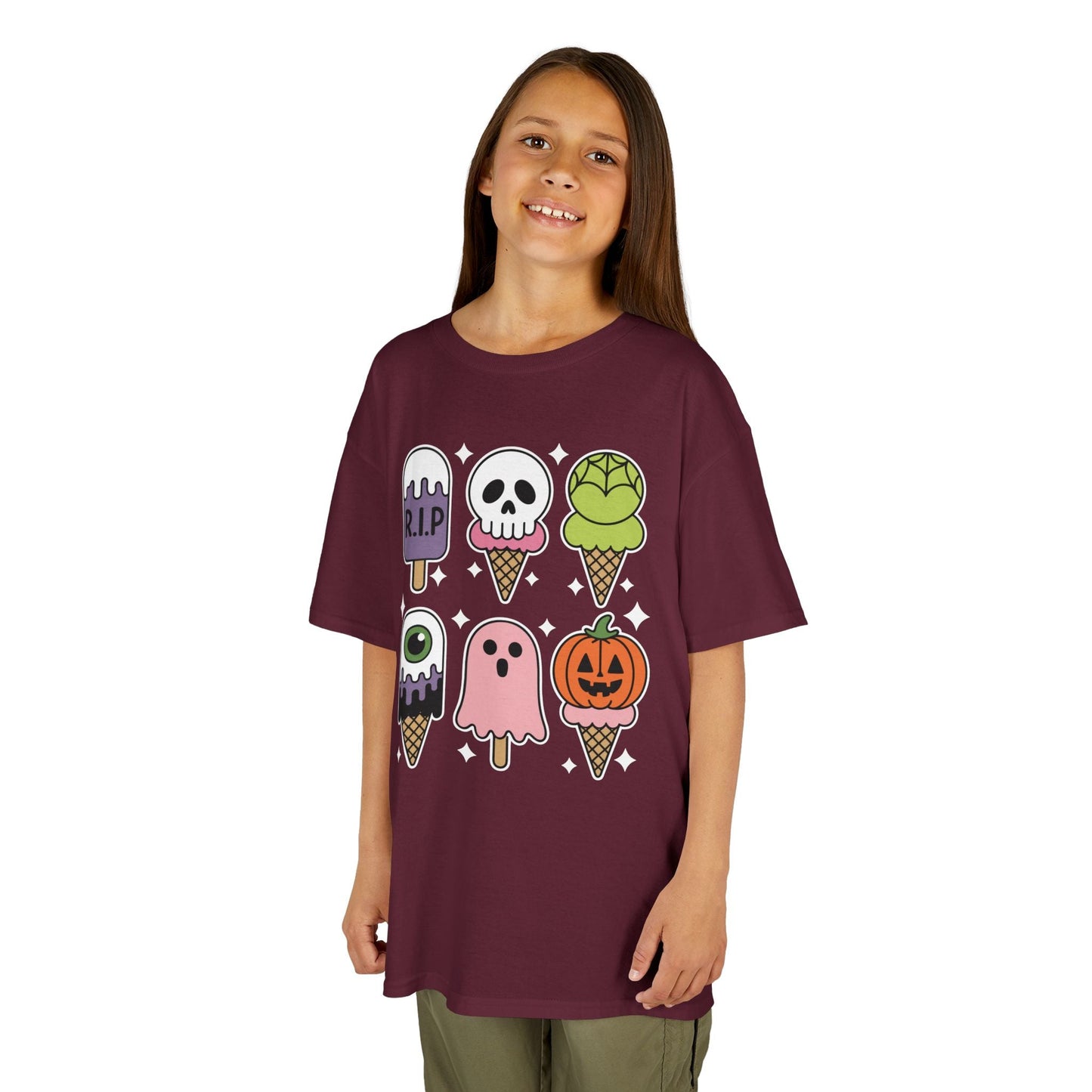 Horror Movie Summer Popsicle Halloween Ice Cream Summer-ween T-Shirt For Kids