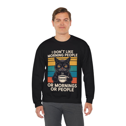 I Hate Morning People And Mornings And People Coffee Cat Sweatshirt