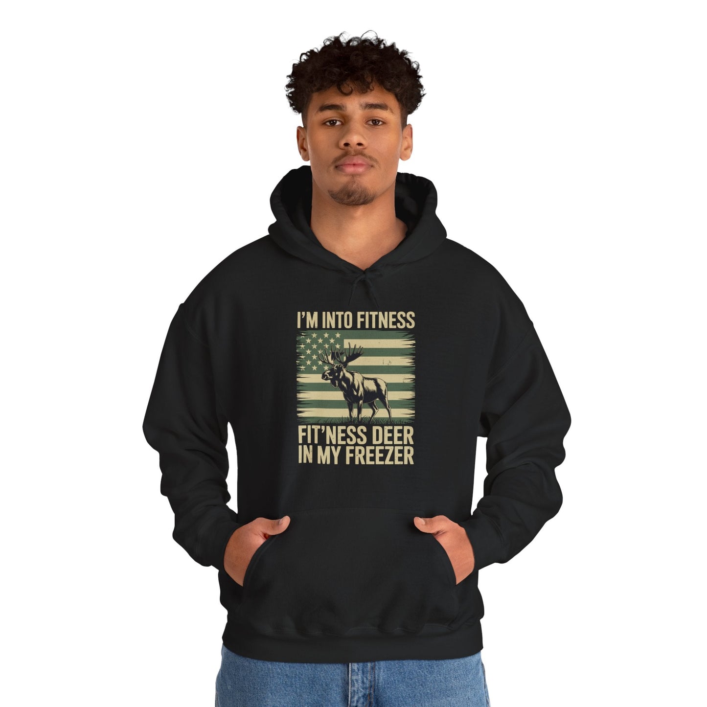 Hunting Im Into Fitness Fit Ness Deer Freezer Men Women Hoodie