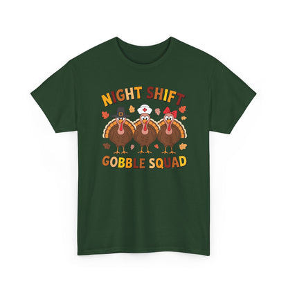 Night Shift Gobble Squad Night Worker Staff Thanksgiving T-Shirt