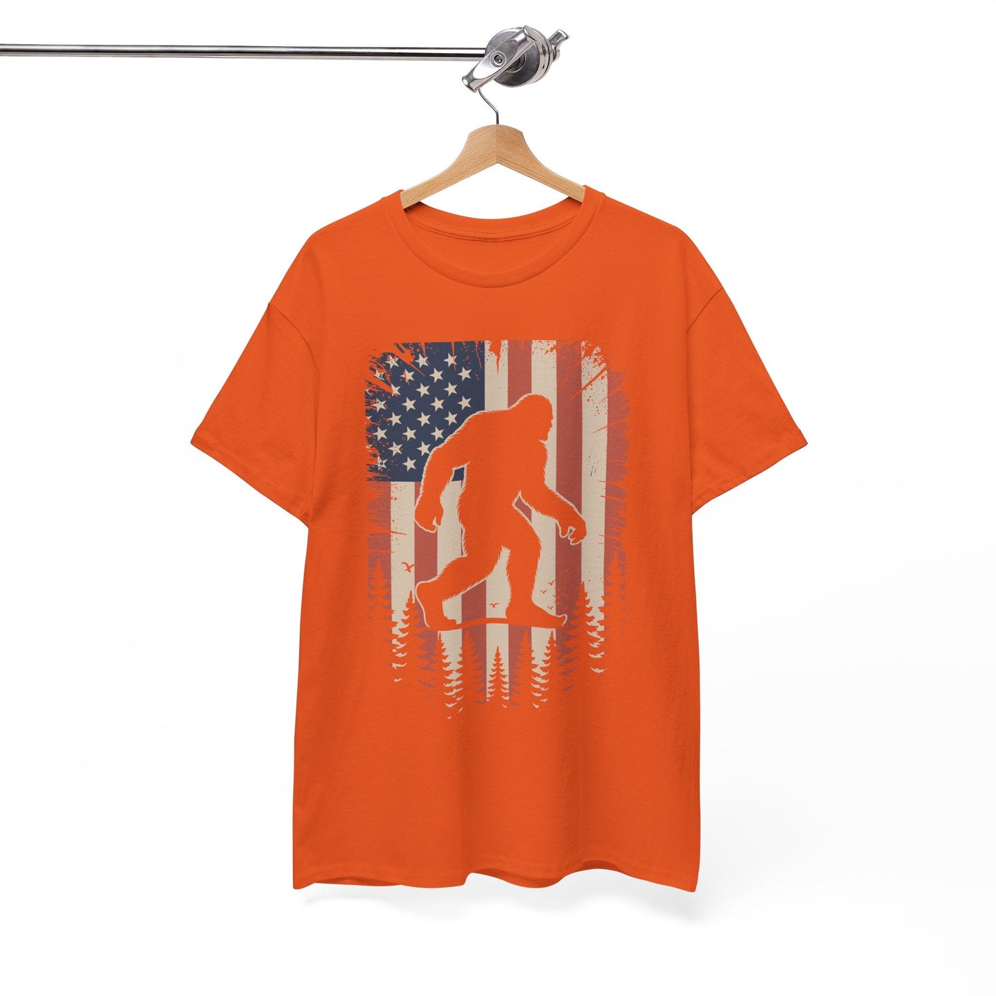 Bigfoot 4th of July Shirt American USA Flag Patriotic T-Shirt