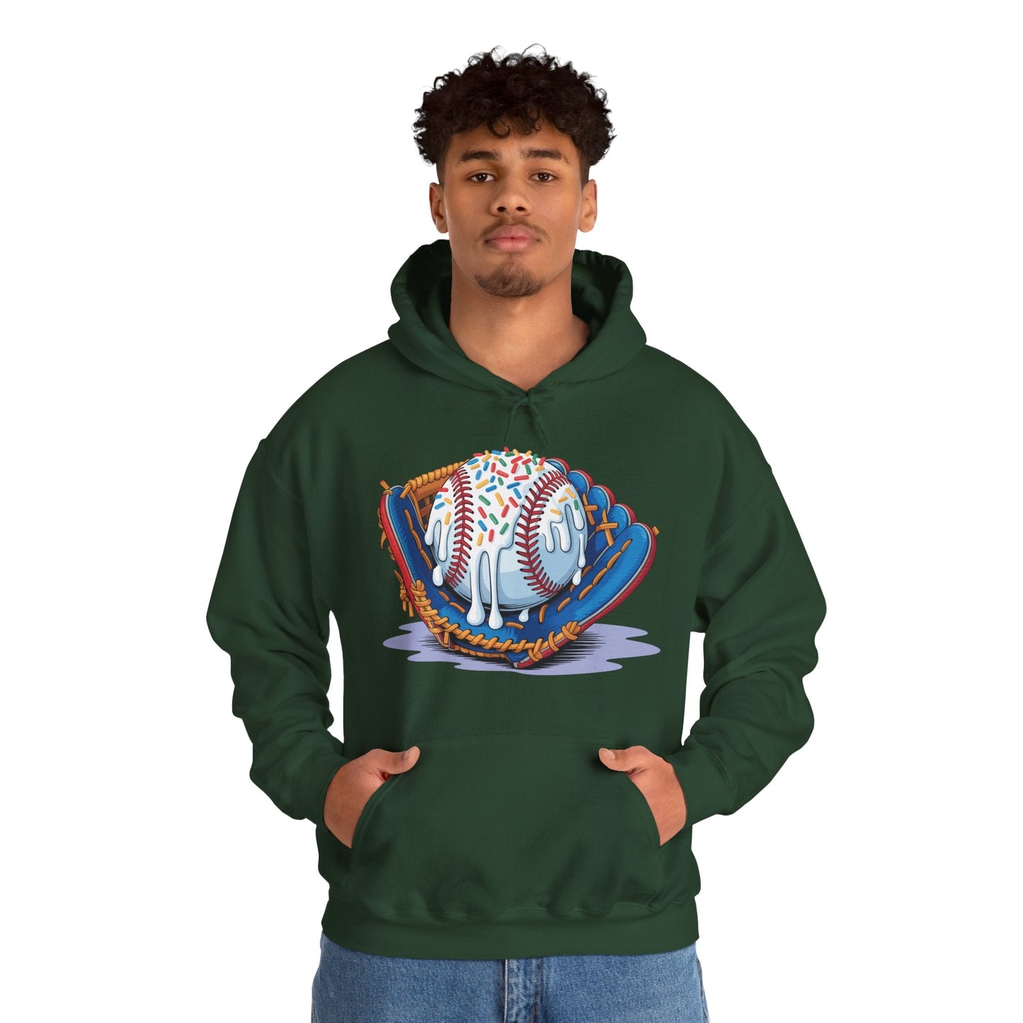 Baseball Drip Ice Cream Sprinkles Baseball Glove Hoodie