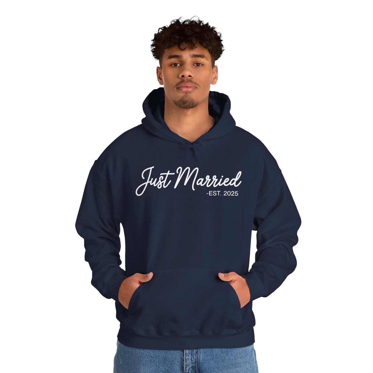 Just Married 2025 Honeymoon Wedding Couples Fiancee Hoodie