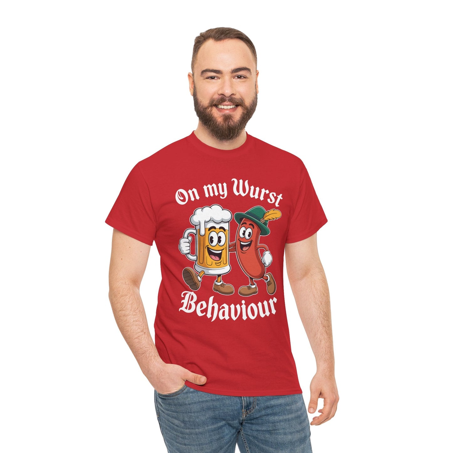 Oktoberfest On My Wurst Behaviour German Beer Sausage Adults T-Shirt
