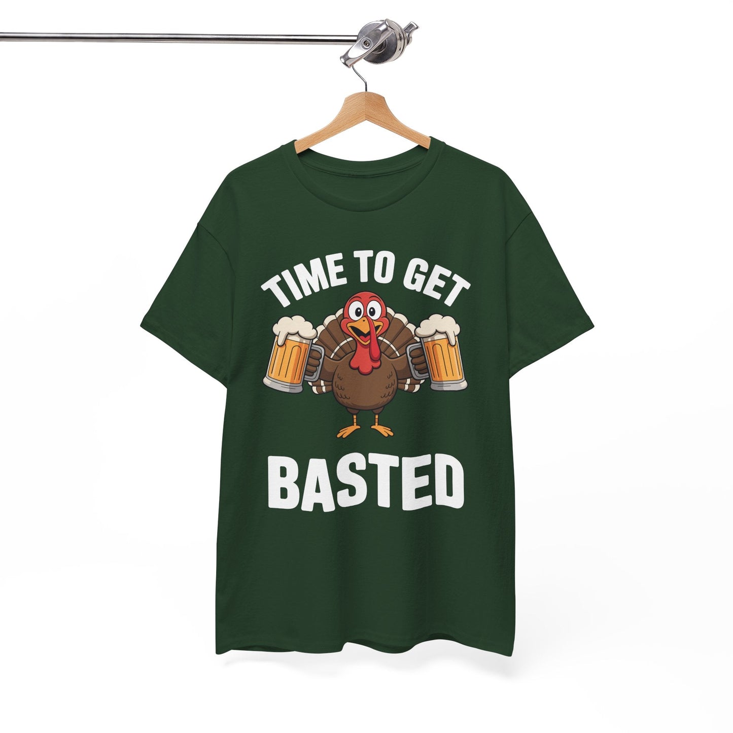 Time To Get Basted Funny Beer Thanksgiving Turkey Gift T-Shirt