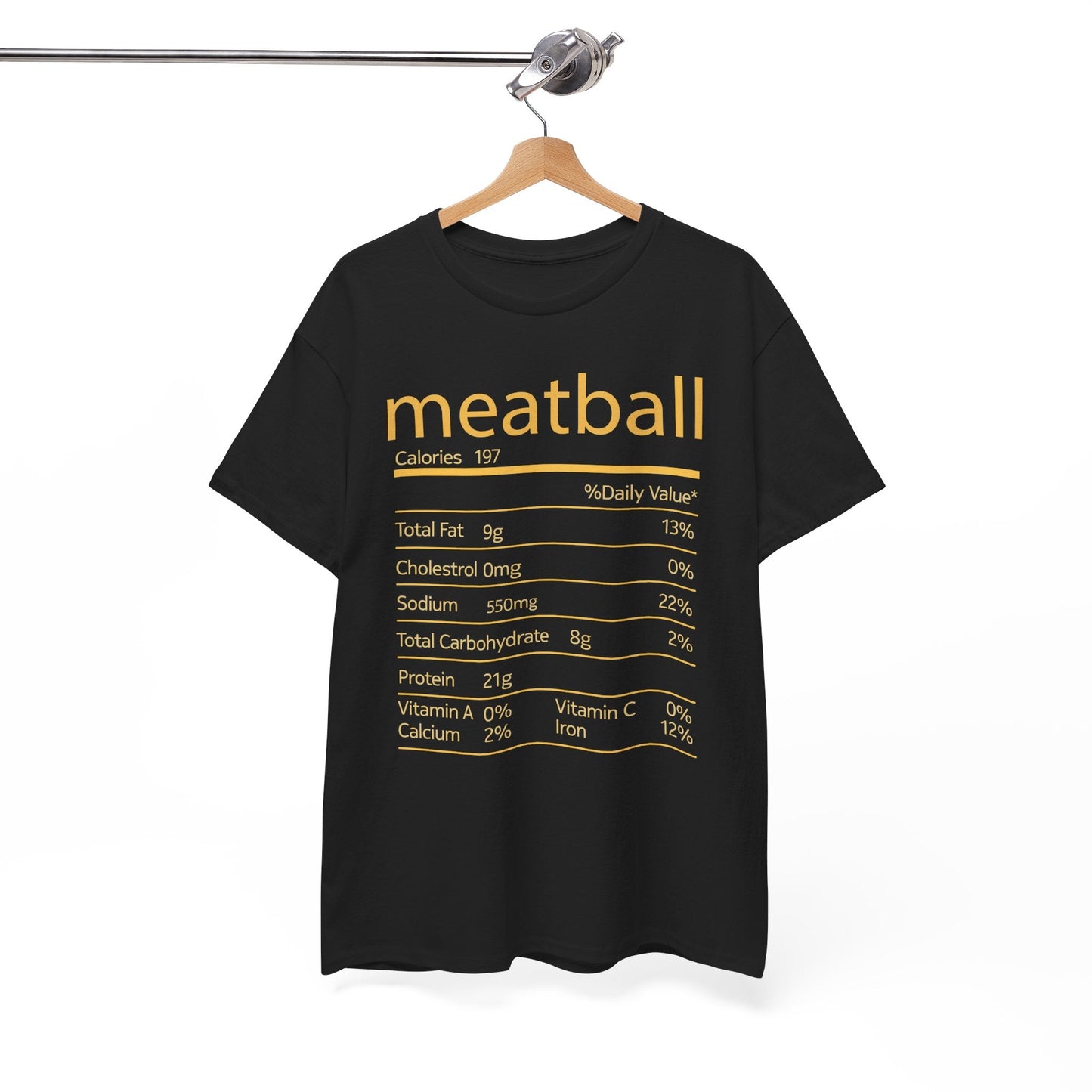 Meatball Nutrition Facts Funny Thanksgiving Christmas T-Shirt