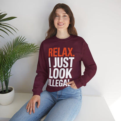 funny Relax, I Just Look Illegal sarcastic Sweatshirt