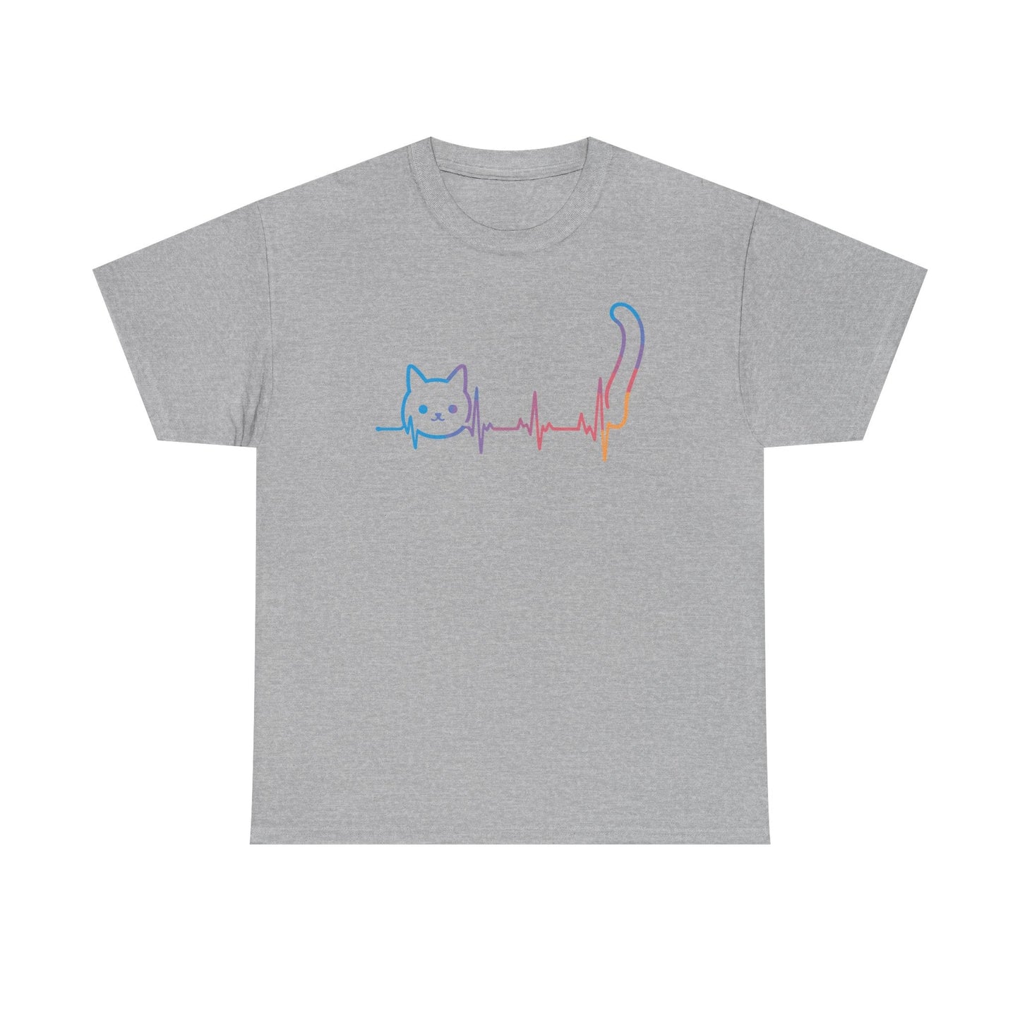 Heartbeat Cat Lover Animal Silhouette Cute Cat T-Shirt