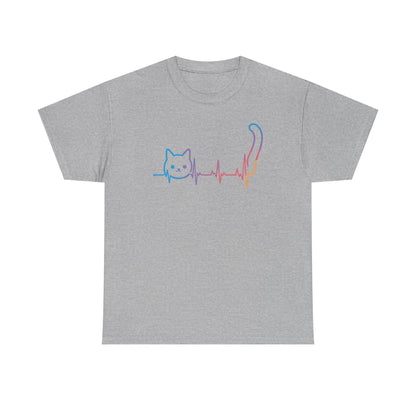 Heartbeat Cat Lover Animal Silhouette Cute Cat T-Shirt