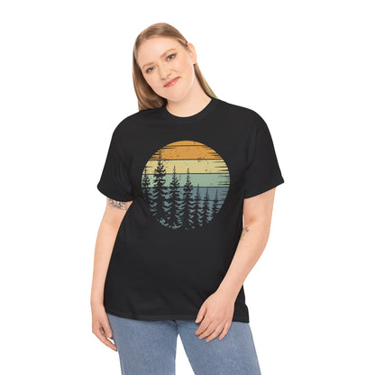 Retro Forest Trees Outdoors Nature Vintage Graphic T-Shirt