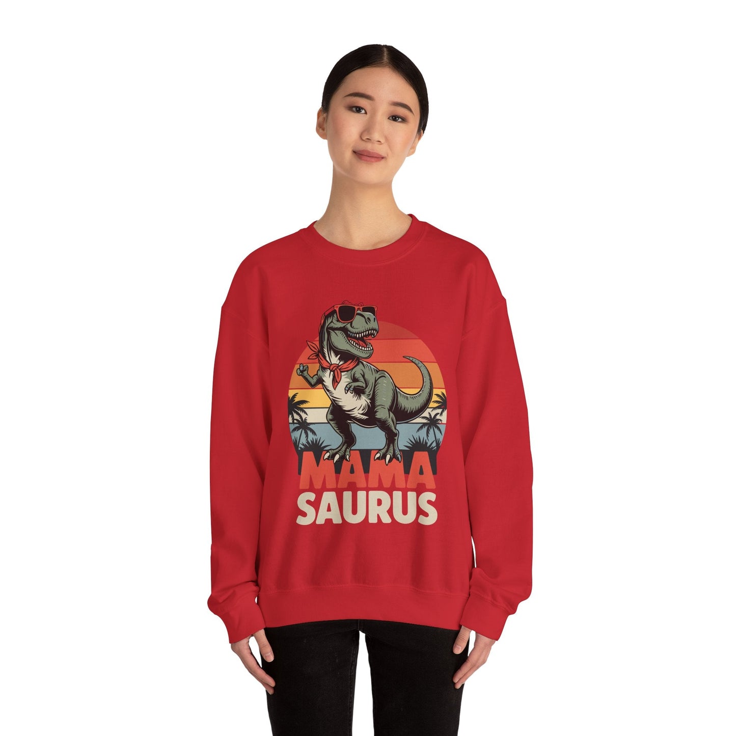 Mamasaurus T Rex Dinosaur Mama Saurus Family Matching Women Sweatshirt