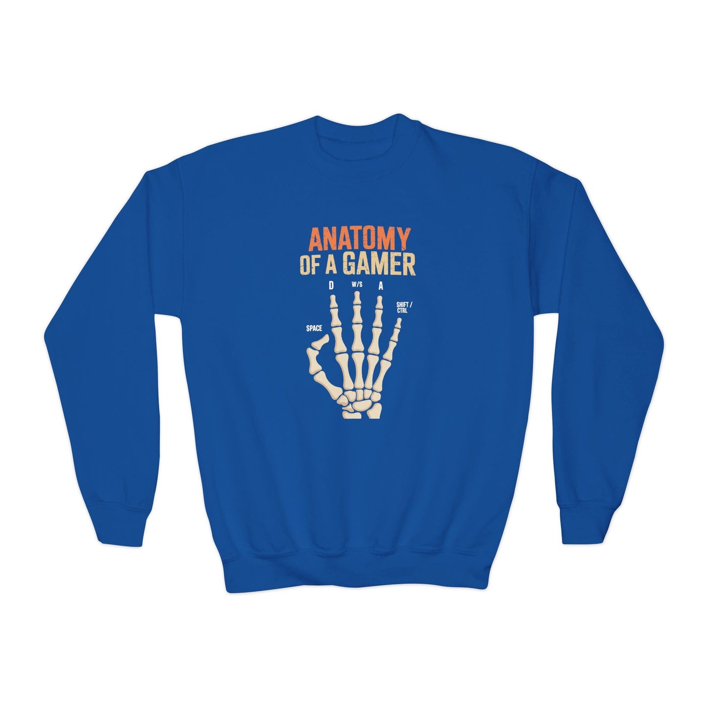Funny Anatomy Of A Gamer Skeleton Hand Boys Kids Teens Sweatshirt