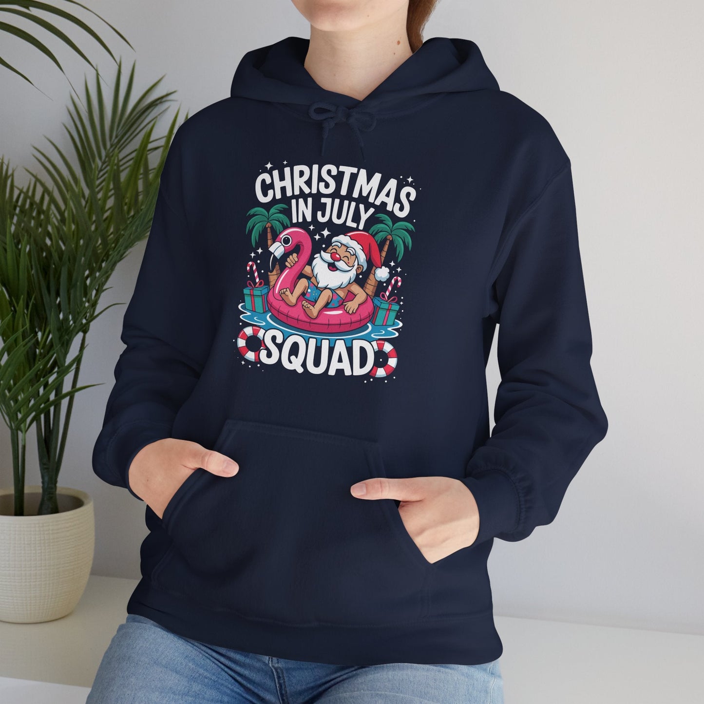 Christmas In July 2025 Squad Summer Beach Vacation Xmas Cool Hoodie