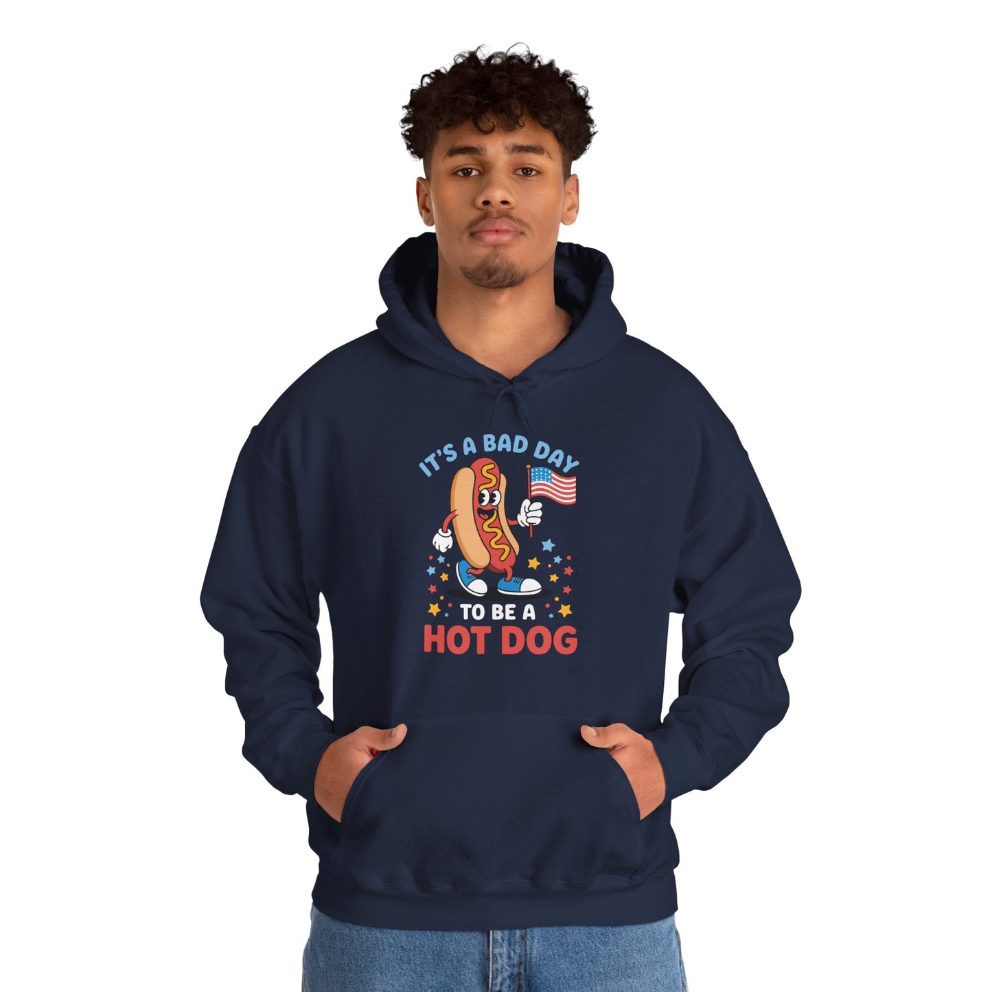 Its A Bad Day To Be A Hot Dog Funny meme HotDog usa flag Men Women Hoodie