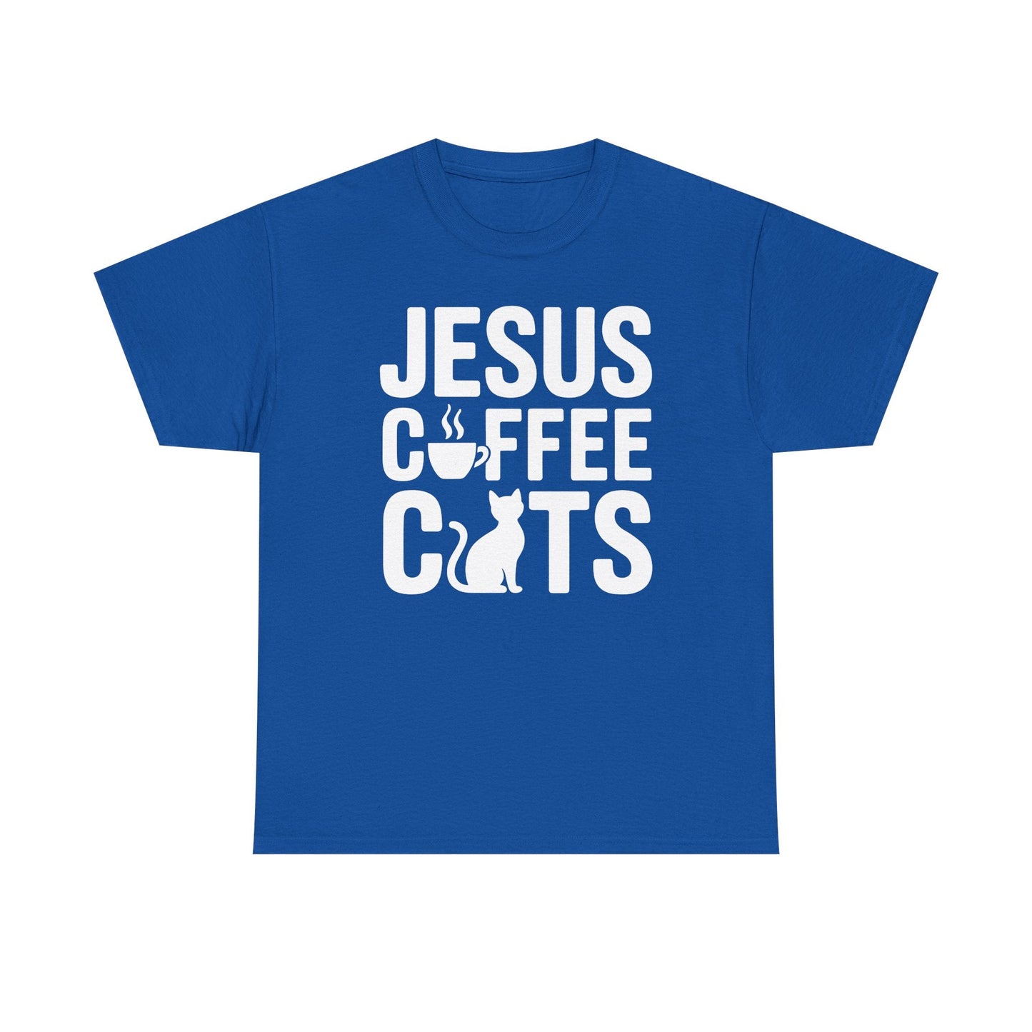 Christian Jesus, Coffee, Cats - Religous Cat Caffeine Lover T-Shirt