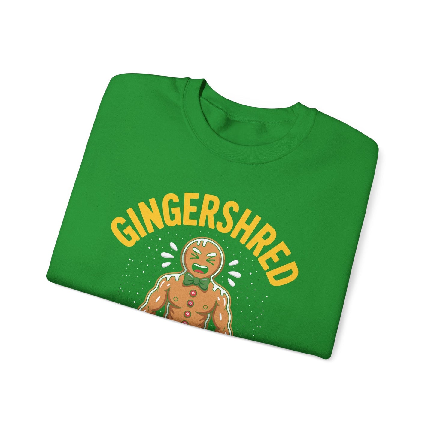 Funny Gingershred Gingerbread Man Gym Bodybuilding Christmas Sweatshirt