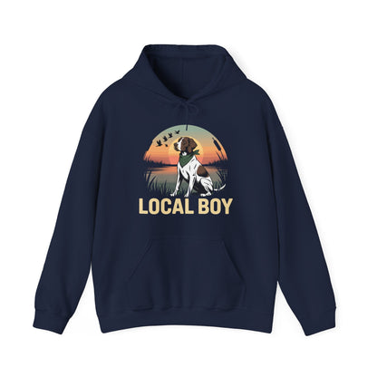 Local Boy Hunting Dog Vintage Sunset Hunting Season Hoodie