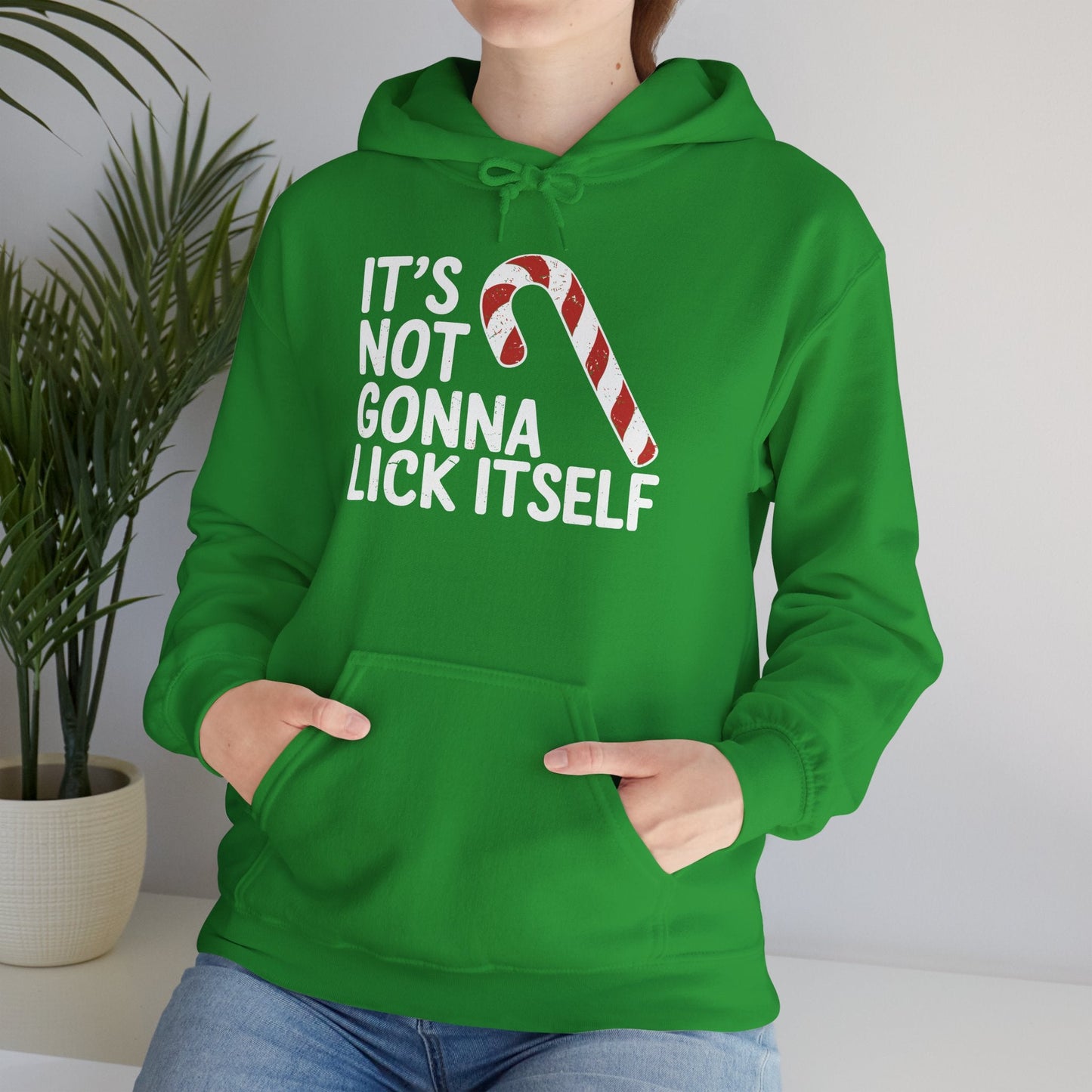 Funny Candy Cane Lick Itself Adult Christmas in July Gift Hoodie