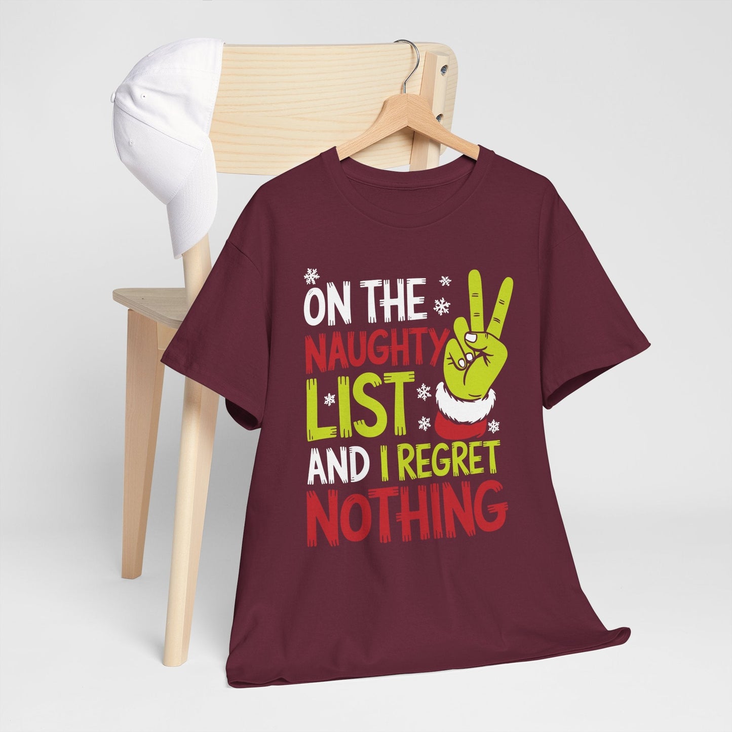 On The Naughty List And I Regret Nothing Funny Christmas Tee T-Shirt