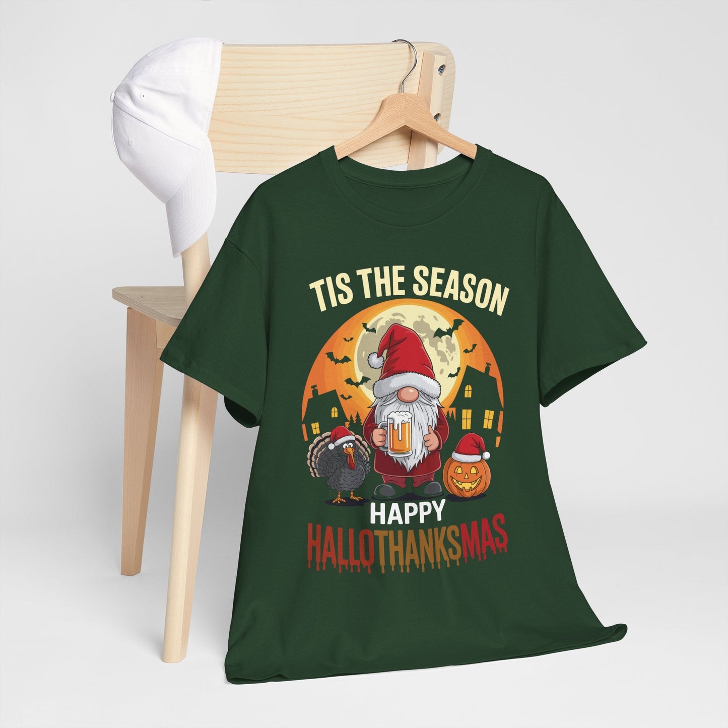 Happy Hallothanksmas Halloween Thanksgiving Merry Christmas T-Shirt