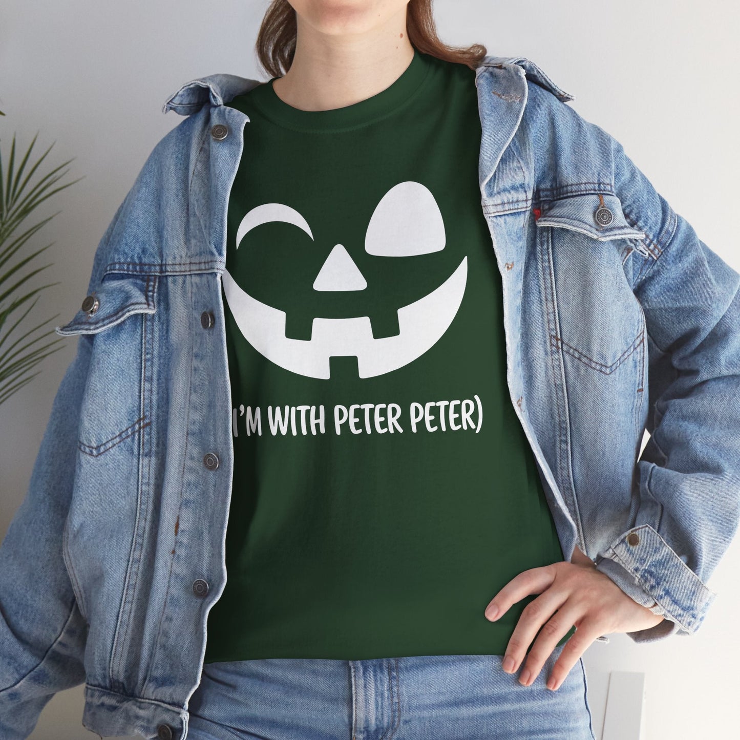 Im With Peter Couple Halloween Adult Eater Pumpkin T-Shirt