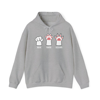 Funny  Introvert Cat Animal Rescue Rock Paper Scissors Cute Paw Cat Hoodie