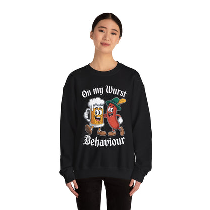 Oktoberfest On My Wurst Behaviour German Beer Sausage Adults Sweatshirt