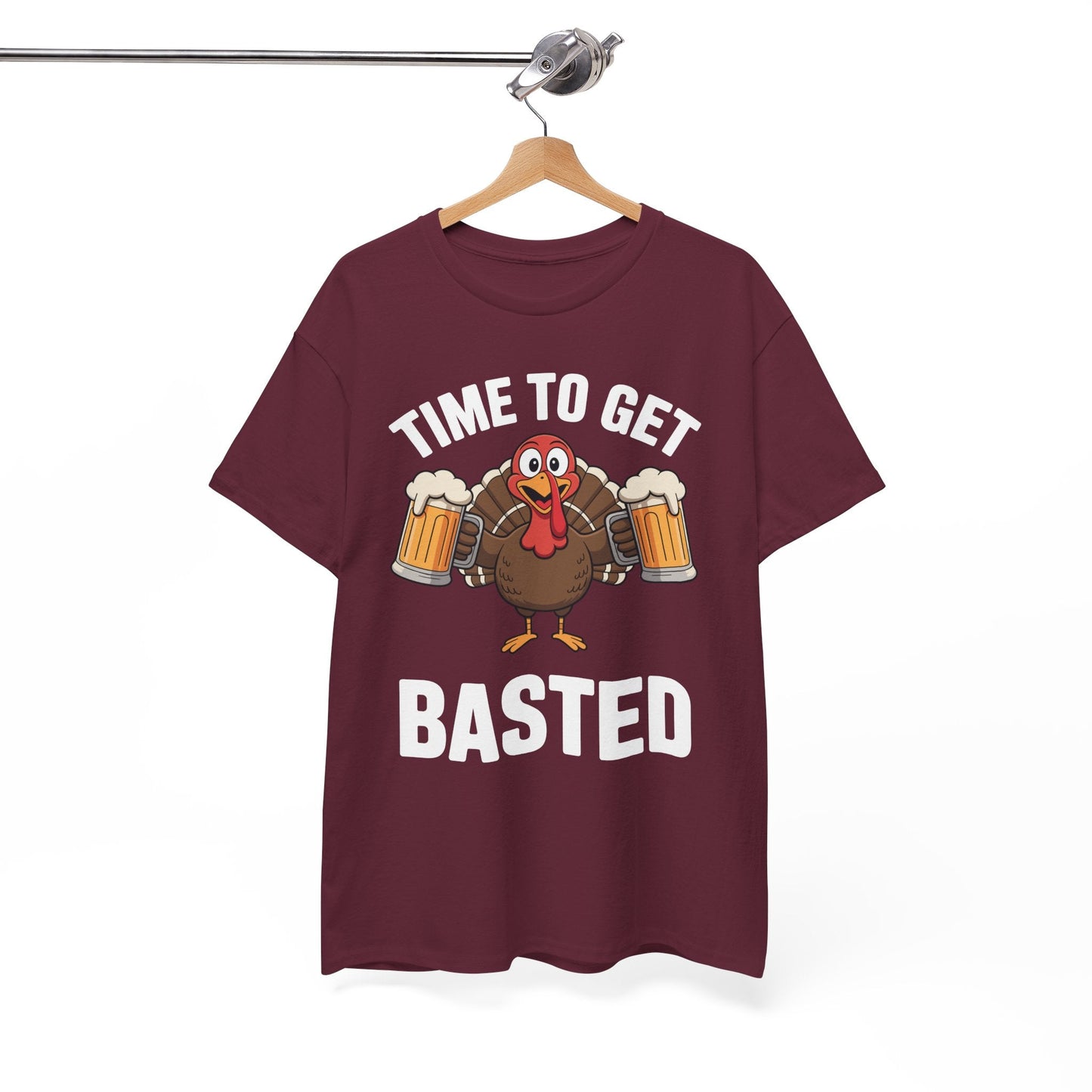 Time To Get Basted Funny Beer Thanksgiving Turkey Gift T-Shirt