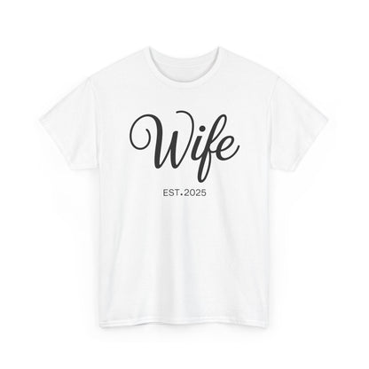 Wife Est 2025 Just Married Honeymoon Wedding Couples T-Shirt