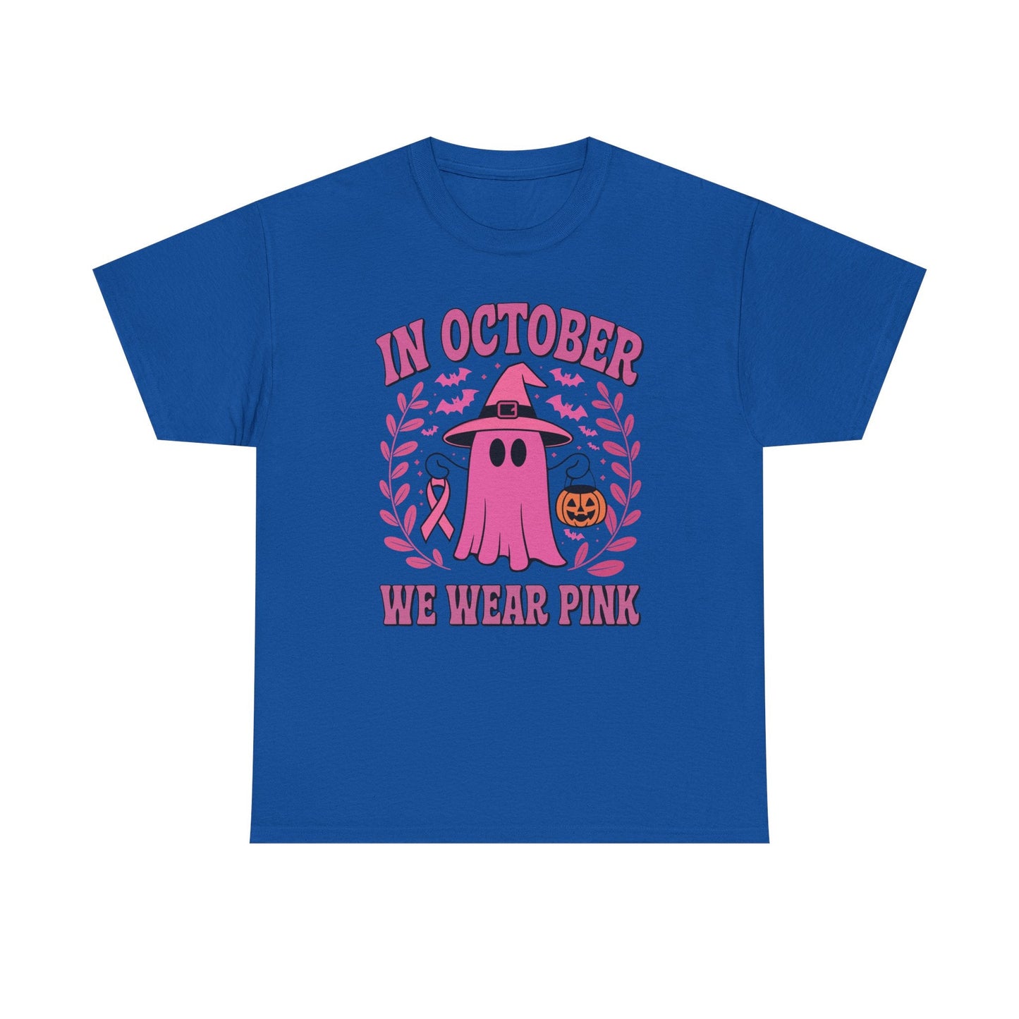 In October We Wear Pink Breast Cancer Awareness Halloween T-Shirt